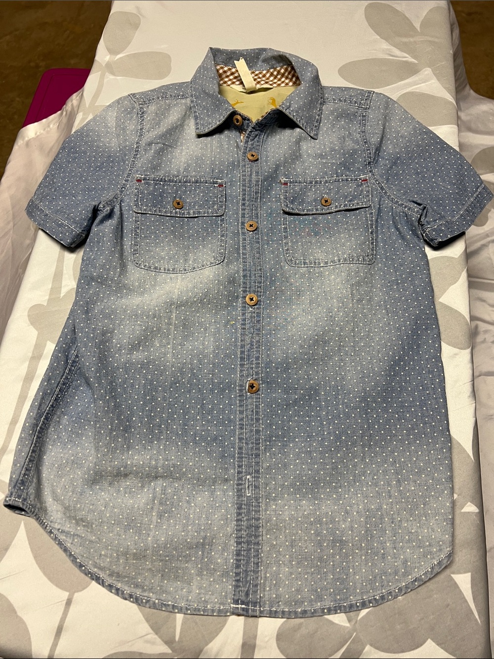 Matilda Jane Light Blue Dot & Yellow Accent Button-Up